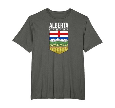 ALBERTA COAT OF ARMS CANADIAN FLAG EDMONTON CALGARY T-Shirt