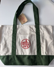 Trader Joe  s Canvas Tote Bag - Large Green Limited Edition - NEW with TAGS