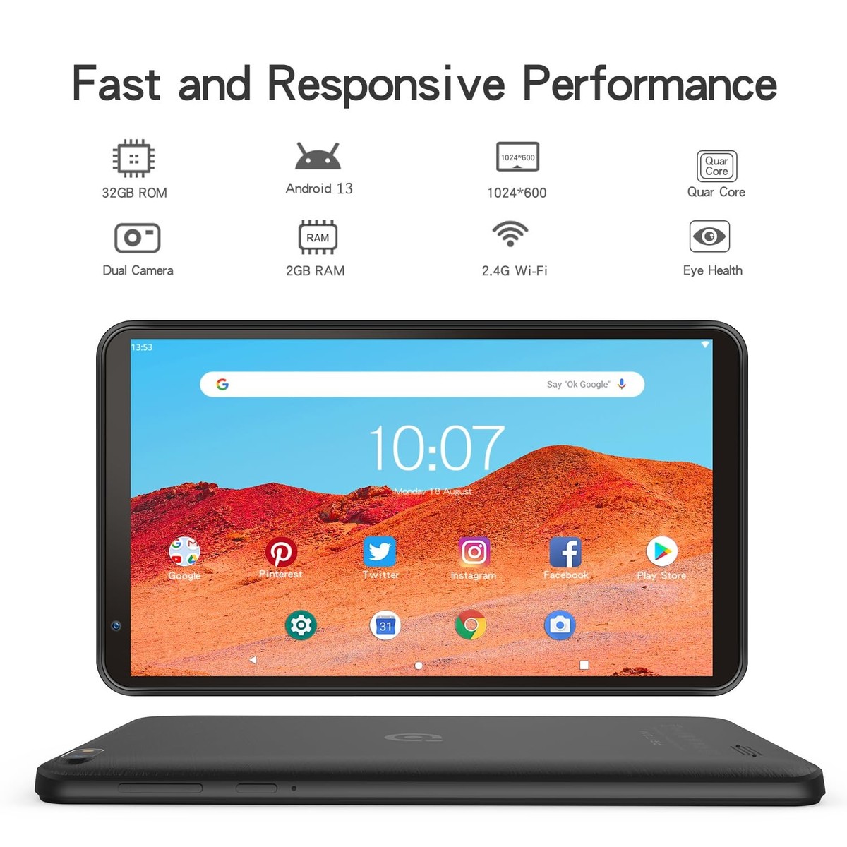 HURRISE Tablette 7 pouces Tablette d'appel 7 pouces pour Android 10.0 4