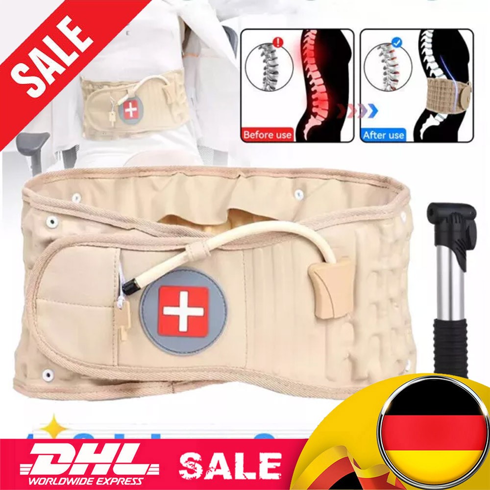 Dekompressionsgürtel für den Rücken Aufblasbar Rückenstütze & Lendenwirbelgurt