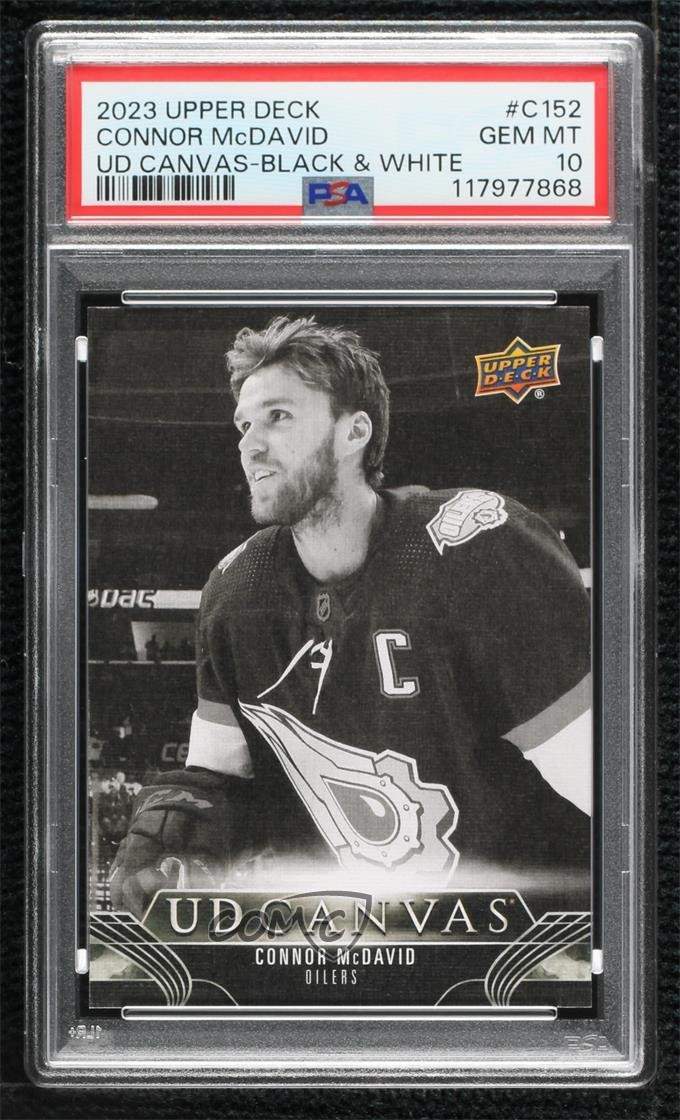2023-24 Upper Deck Series 2 UD Canvas Black & White Connor McDavid #C152 03uh