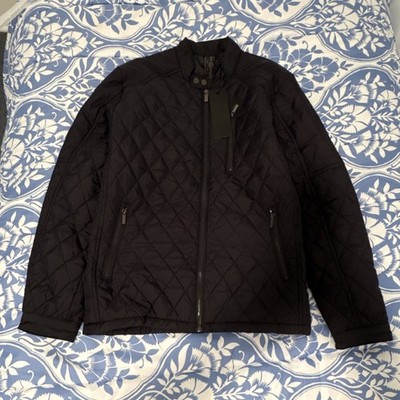 Soul Star Navy Quilted Jacket Men s Full Zip Stand-Up Collar Size S/P