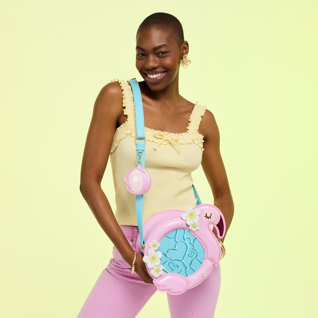 Loungefly Pink Flamingo Crossbody Bag with Adjustable Strap