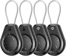 Waterproof Airtag Keychain Holder - 4 Pack Air Tag Lock Case with Wire Cable C