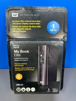 WD WESTERN DIGITAL 1TB 1 TB MY BOOK ELITE EXTERNAL HARD DRIVE SMART DISPLAY NEW