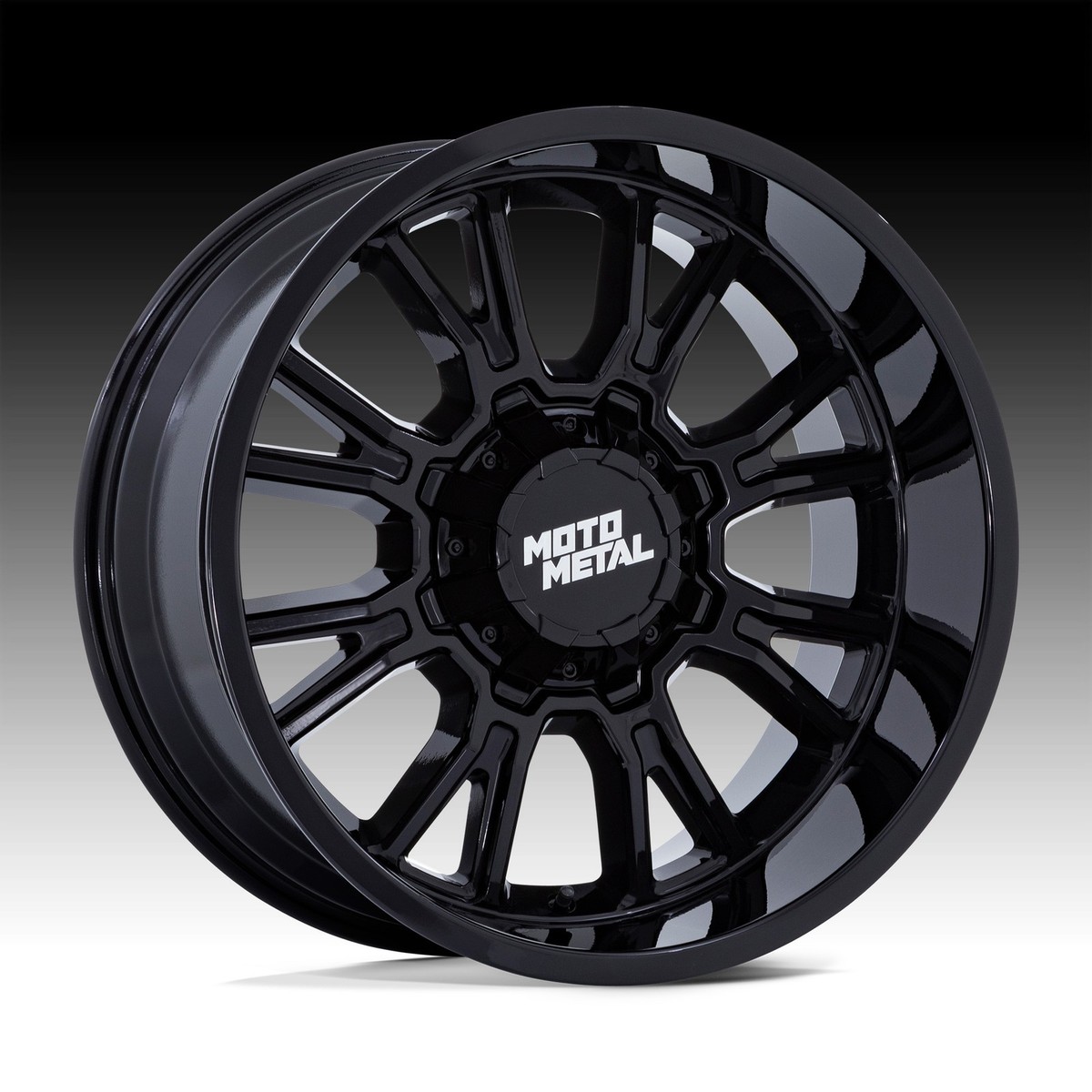 Moto Metal MO810 Legacy Gloss Black 20x10 8x6.5 -18mm