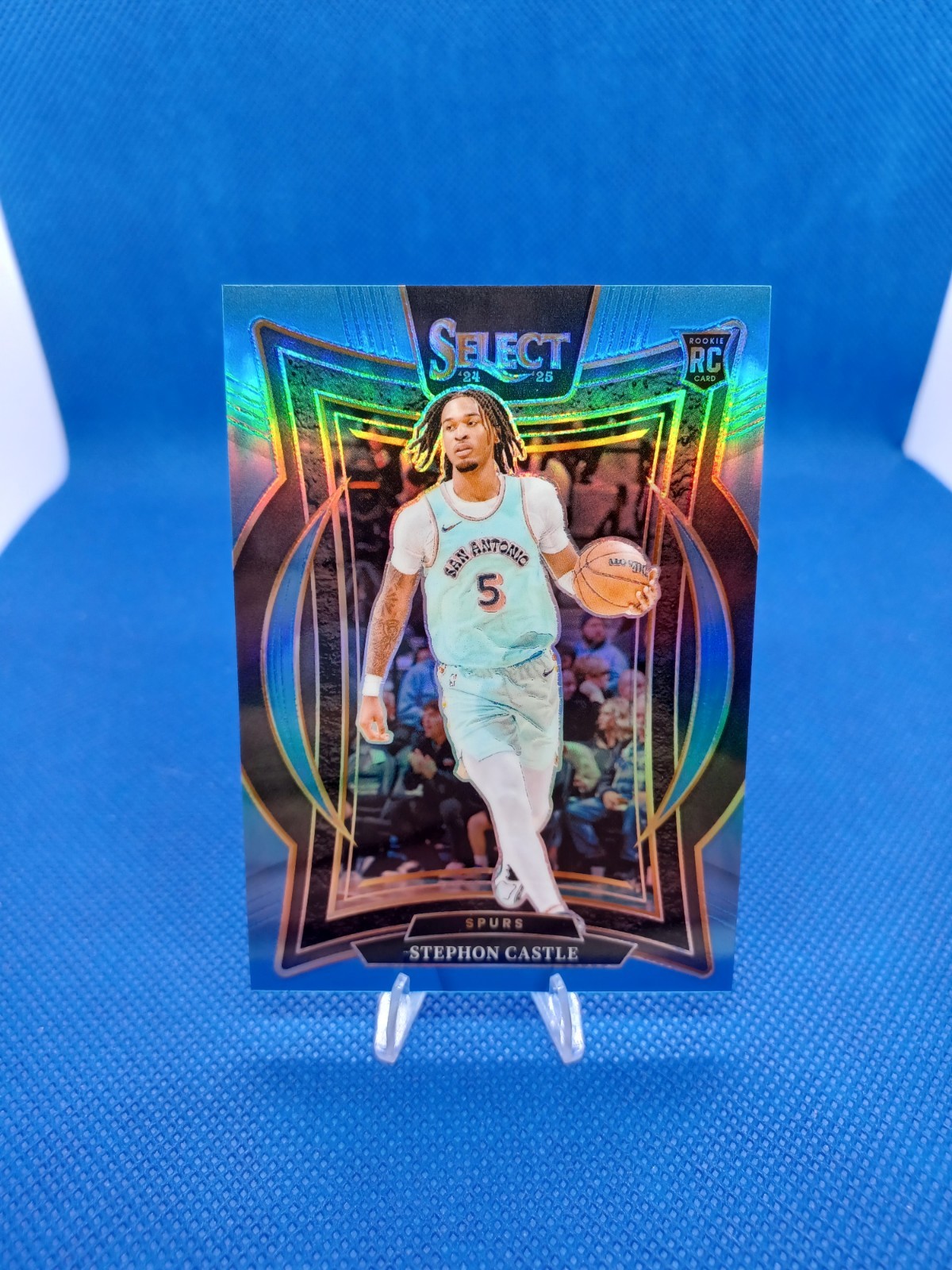 2024-25 Select Stephon Castle Concourse RC Light Blue Prizm /299 Spurs
