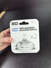 NEW - 2 Pack Como Tomo Silicone Replacement Nipple Slow Flow baby bottle