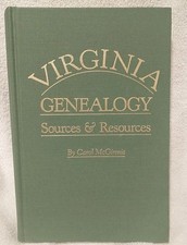 Virginia Genealogy Sources & Resources Carol McGinnis Genealogy Books