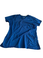 Carhartt Womens Size Large Scrub Top Shirt Force Modern Fit Navy V-Neck Top K14