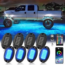 8Pods Metal RGB LED Rock Lights with APP/RF Remote Control, Multicolor Waterp...