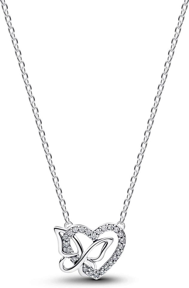 Pandora Entwined Heart & Butterfly Pendant Necklace 394477C01 Damenhalskette - Bild 1 von 1