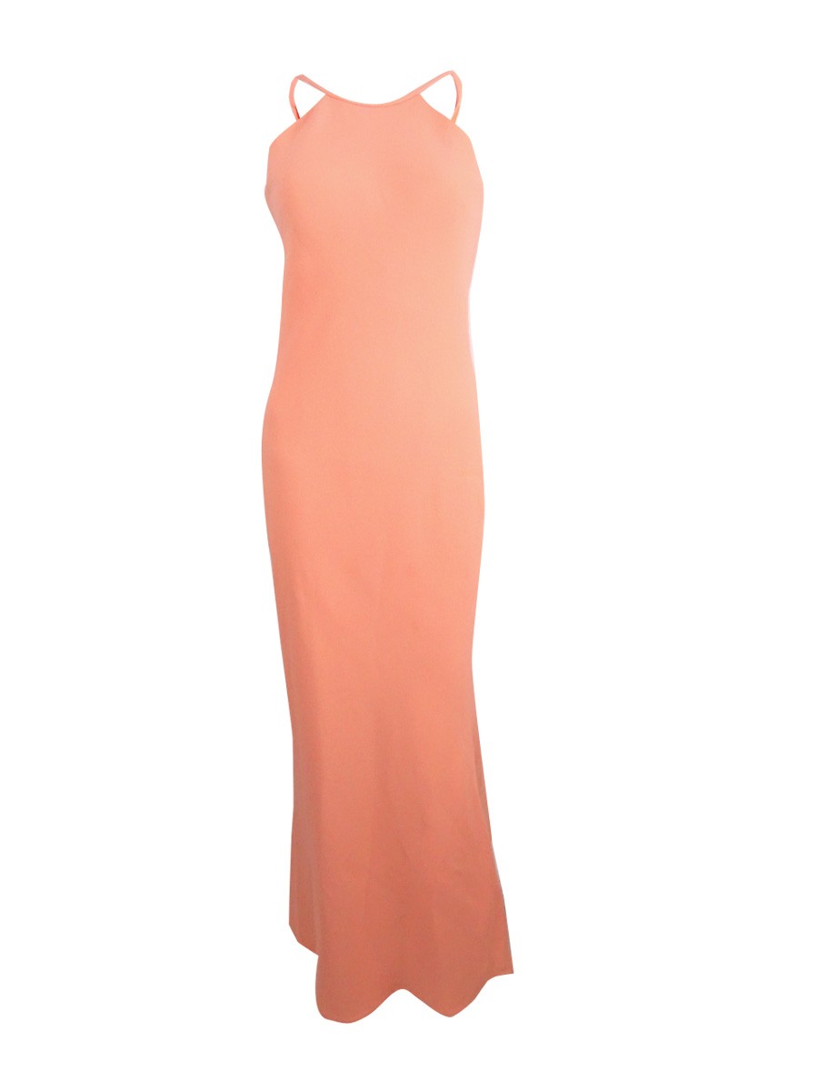 mumu halter dress Jasmine Halter Maxi Dress ~ Champagne Luxe Satin L main image 1
