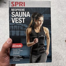 Nowa cena! SPRI Damska neoprenowa kamizelka do sauny, czarna, rozmiar Medium 