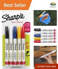 Oil-Based Paint Markers, Fine Point, Assorted Colors, 5 Count - Great for Roc...