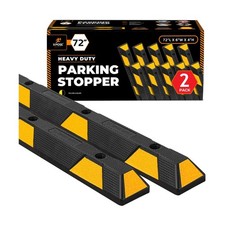 Xpose Safety 72" Heavy Duty Rubber Parking Stopper   2 Pack Wheel Blocks f
