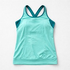 Prana Gabrielle Top Bermuda Teal Yoga Tank Built In Bra W1GABR113 Small NWT