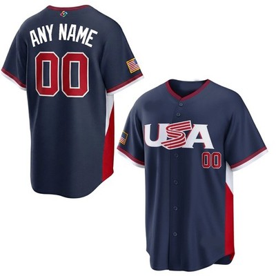 Personalized #00 Name and Number 2026 World Baseball Classic USA Team
