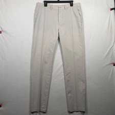 Johnnie-O Prep-Formance Pants Men 34x32 Stone Flat Front Stretch Casual Golf