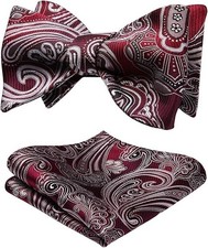 Bow Ties for Men Paisley Bowties Mens Self Tie One Size 02-navy Blue/Pink
