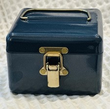 NEW Hearth & Hand 5" SQUARE METAL BOX BRASS HARDWARE Navy Blue MAGNOLIA Target