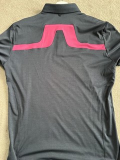 J.LINDEBERG GOLF 2025 KV REGULAR Men’s Polo NAVY/PINK Size LARGE
