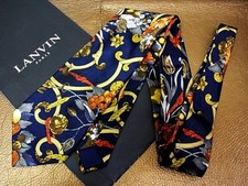 LANVIN Luxury Necktie Tie Ties Mens Unisex ALL SILK 100 Multicolor Gorgeous L574