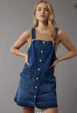 New American Eagle Denim Dress Overall Size M