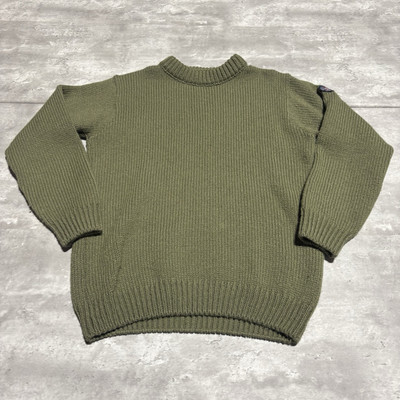Devold Sweater Men's Large Green Wool Knit Nansen Crew Neck Thick *