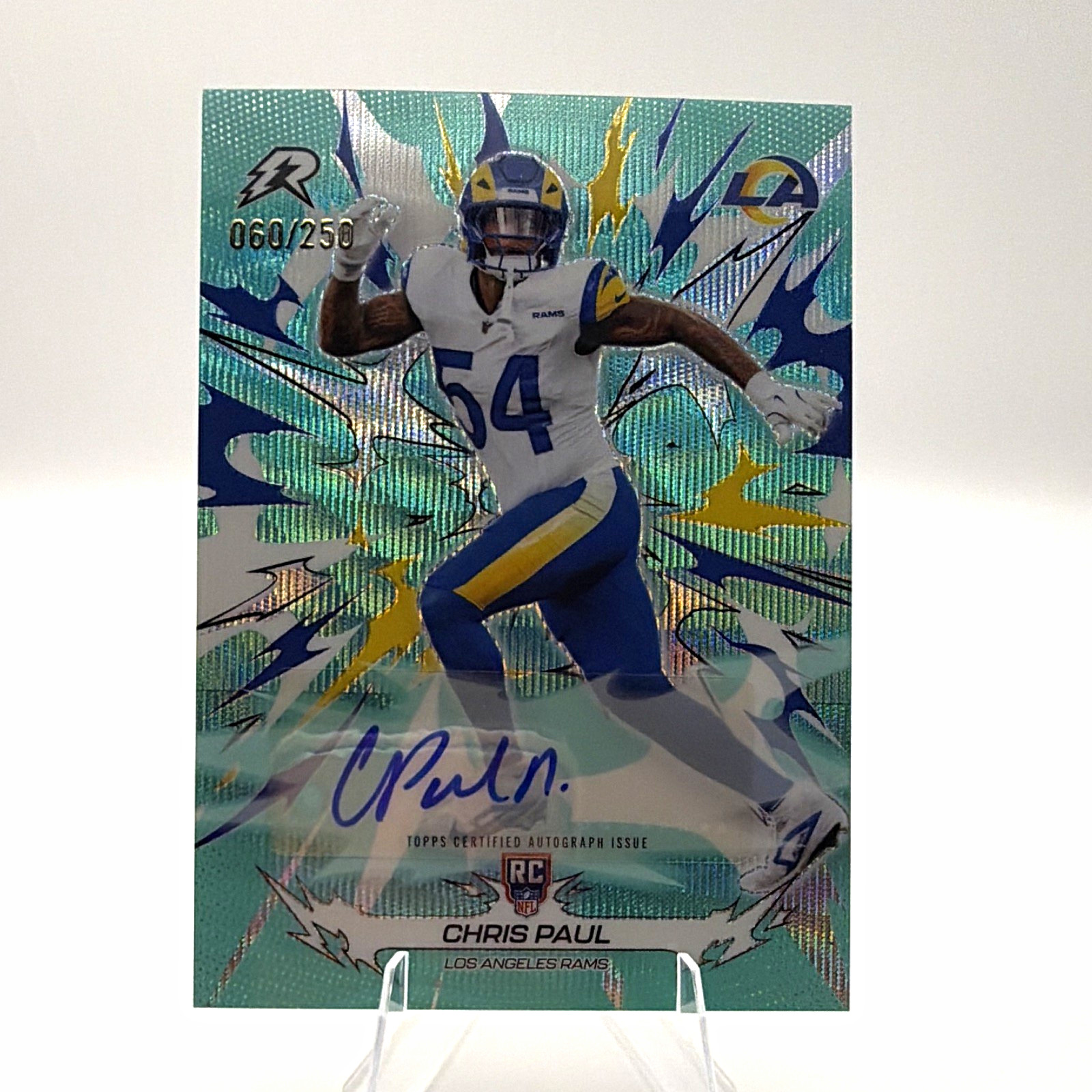 2025 Topps Resurgence Chris Paul Arc Aqua Surge Auto Refractor /250 #153 Rams