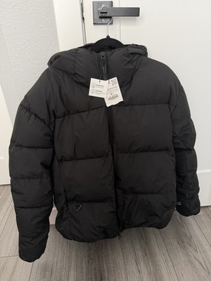 ZARA MAN Re-Form Insulated Puffer Jacket Black Size M NWT Water Repellent