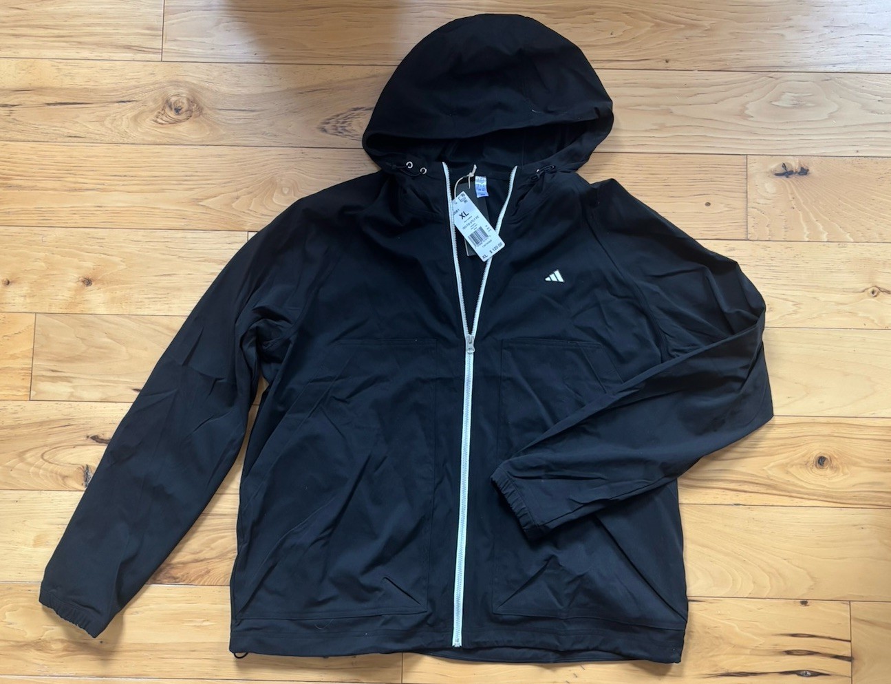 NUEVA Chaqueta Adidas Golf Go-To Utility DWR Cremallera Completa Negra #IL0581 Para Hombre Talla XL