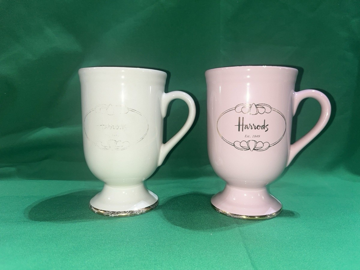 VINTAGE HARRODS FINE BONE CHINA COFFEE TEA CUP . 10 OZ Set Of 2 | eBay