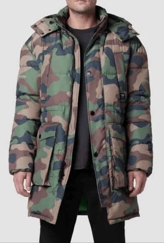 Hudson $438 Quilted Storm Parka Jacket Camo Hooded Insulated Water Resistant Men - product listing photo
