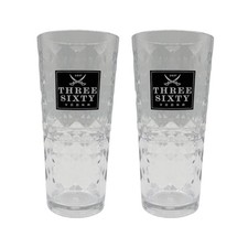 Three Sixty Vodka Becher 0,3-l geeicht – 2er Set – wiederverwendbare Hartplasti