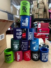 Vintage Lot of 12 Foam Can Coozies Novelty Sa...