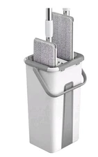 Microfiber HandiMop Bucket  4 Reusable Pads White Flat Handy Mop Clean Water NEW