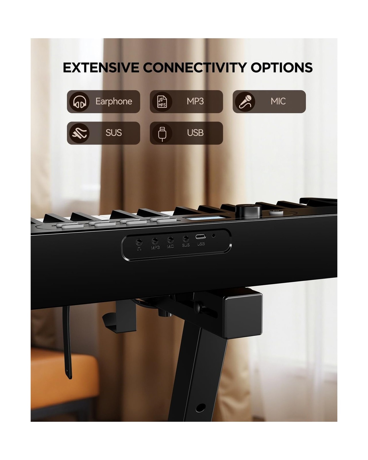 Rhymo 88 Tasti Tastiera Pianoforte Semipesata, Full Size Pieghevole Pianoforte Digitale per... foto 5