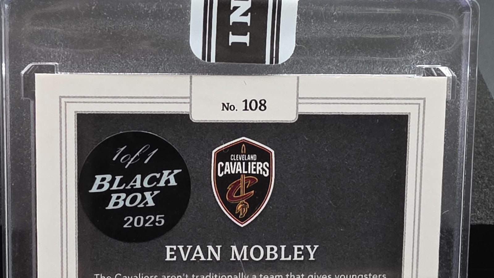 2021-22 EVAN MOBLEY IMMACULATE ROOKIE PATCH AUTOGRAPH ONE OF ONE BLACK BOX 2025  view 3