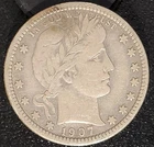 1907 O New Orleans Mint Barber Quarter Nice Higher Grade Coin Full Liberty