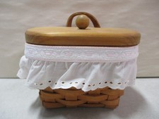 1992 Longaberger Handbag Purse Basket with Plastic Insert, Lid and Skirt