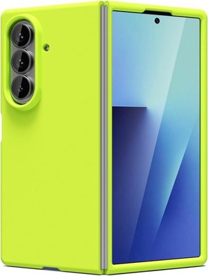 Slim Soft Rubber Gel Phone Case in Neon Yellow for Samsung Galaxy Z Fold 7, Cute