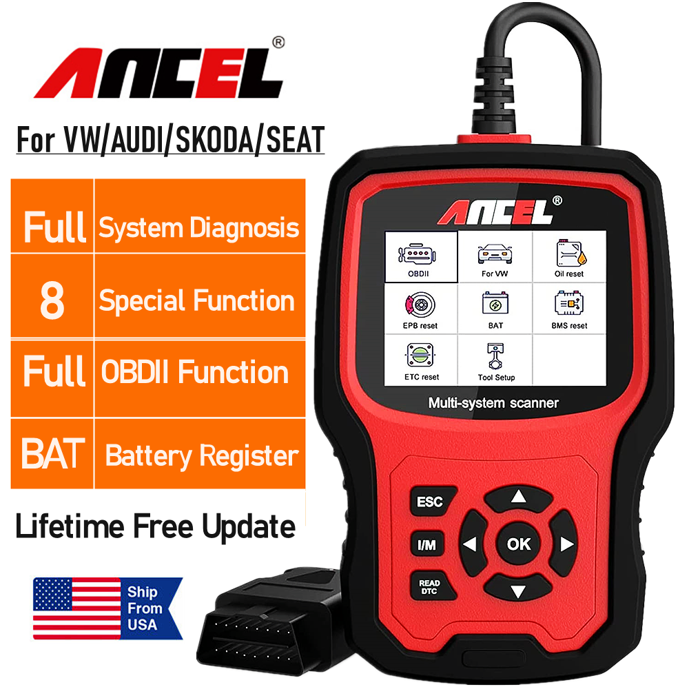Fit For VW Audi Automotive All System OBD2 Car Scanner Diagnostic