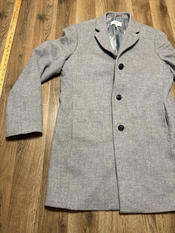 Reiss Jacket, Women's Size Large, Gray, Button Up Blazer Long Length Coat - Image 3 of 4