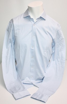 OLYMP 24/SEVEN SUPER SLIM NO. SIX  STRUKTUR HERRENHEMD BUSINESS HELLBLAU 41 NEU