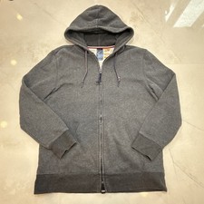 Tommy Hilfiger Hoodie Full Zip Gray Fleece Magnet Closure Size L