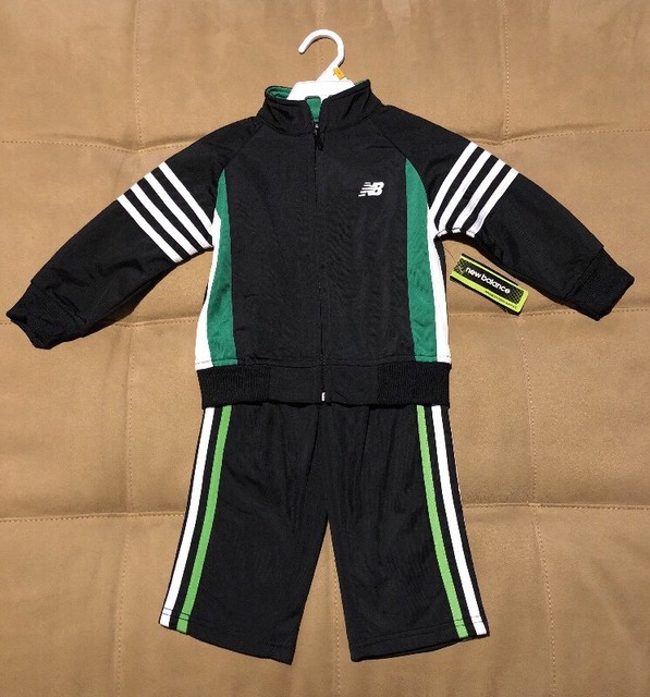 New Balance NB Toddler Boys 2 Piece Track Suit Size 2T/3T Black Green