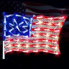 14Inch Patriotic Lighted Window Decoration,American Pride USA Flag Light