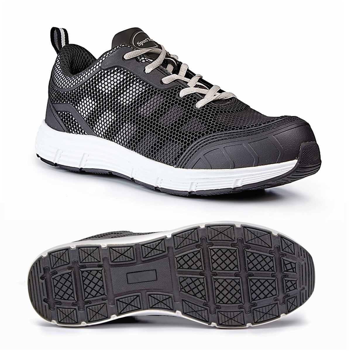 Mens Steel Toe Cap Work Boots KPU Mesh Safety Trainer Shoes Black