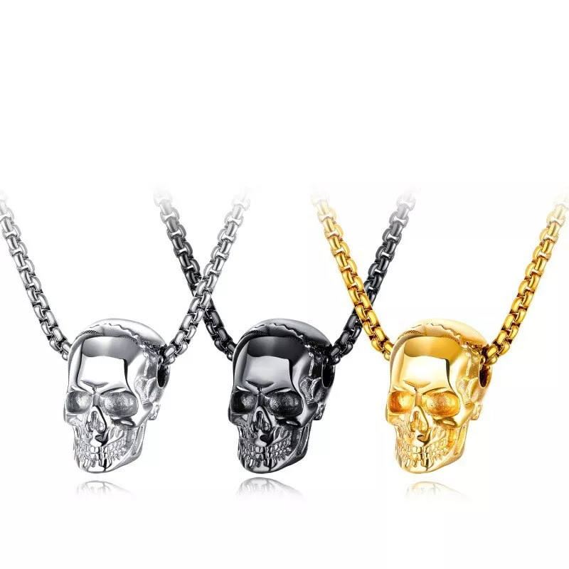 Gold skull sale necklace womens